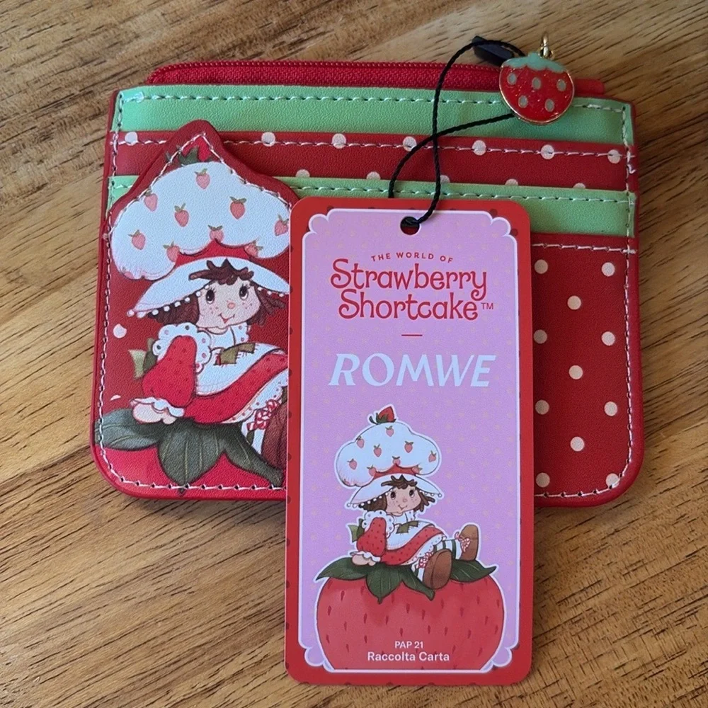 NWT~ ROMWE Strawberry Shortcake Kids/ Women Small Card Wallet 🍓 - Picture 6 of 11